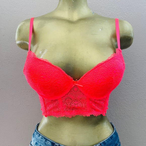 NWOT Neon DAYGLO Orange Fluoro Longline BRA Size 34B - Picture 9 of 14